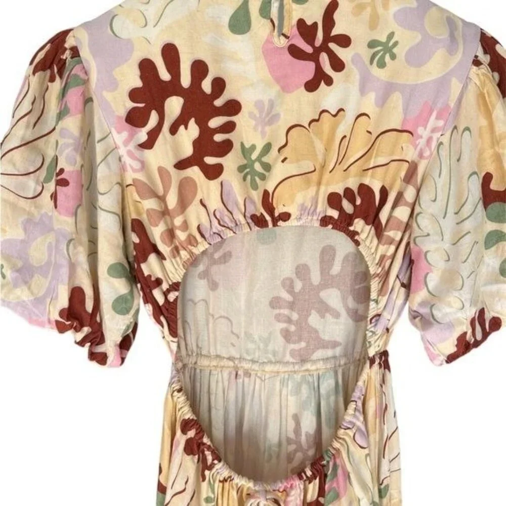 Beach Riot Maxi Linen Weston Dress in Desert Succulent - Size Medium - Picture 6 of 8